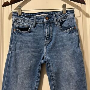 Sam Edelman womens The Kitten Straight Mid Rise Jeans frayed hem size 25